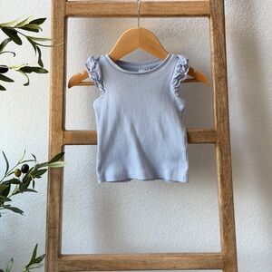 Janie and Jack Light Blue Ruffle Tank Top